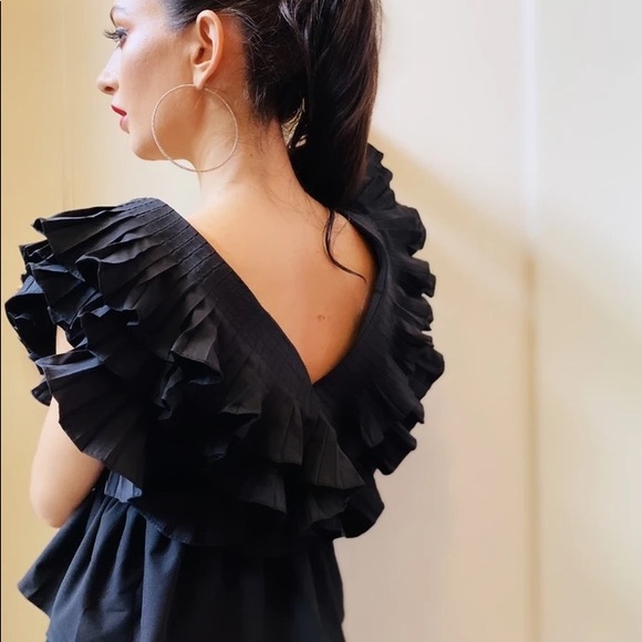 Black Ruffle Top - Picture 3 of 3